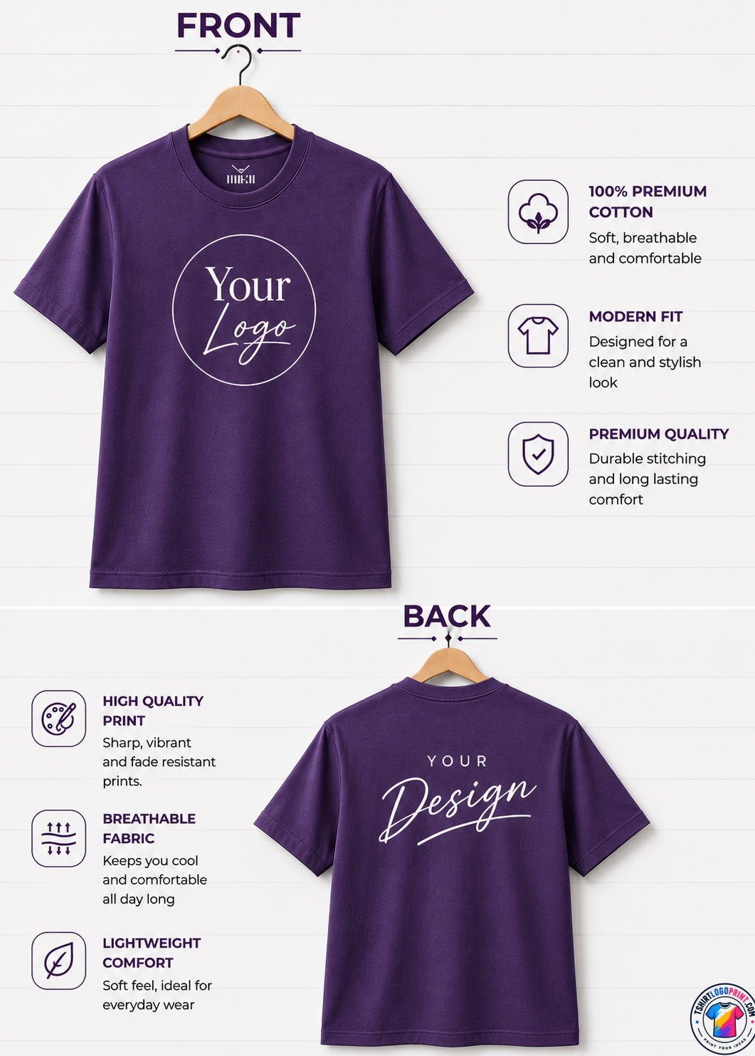 Custom Premium Round Neck T-Shirt Printed in Chennai